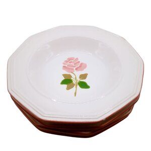 Sic Salad Soup Pasta Bowls Set Of 4 Ceramic Floral Pink Rose Design Vintage 1960